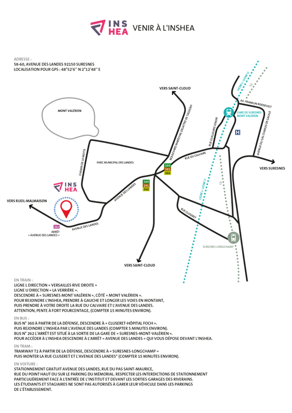 Aperçu du plan d'accès à l'INSHEA