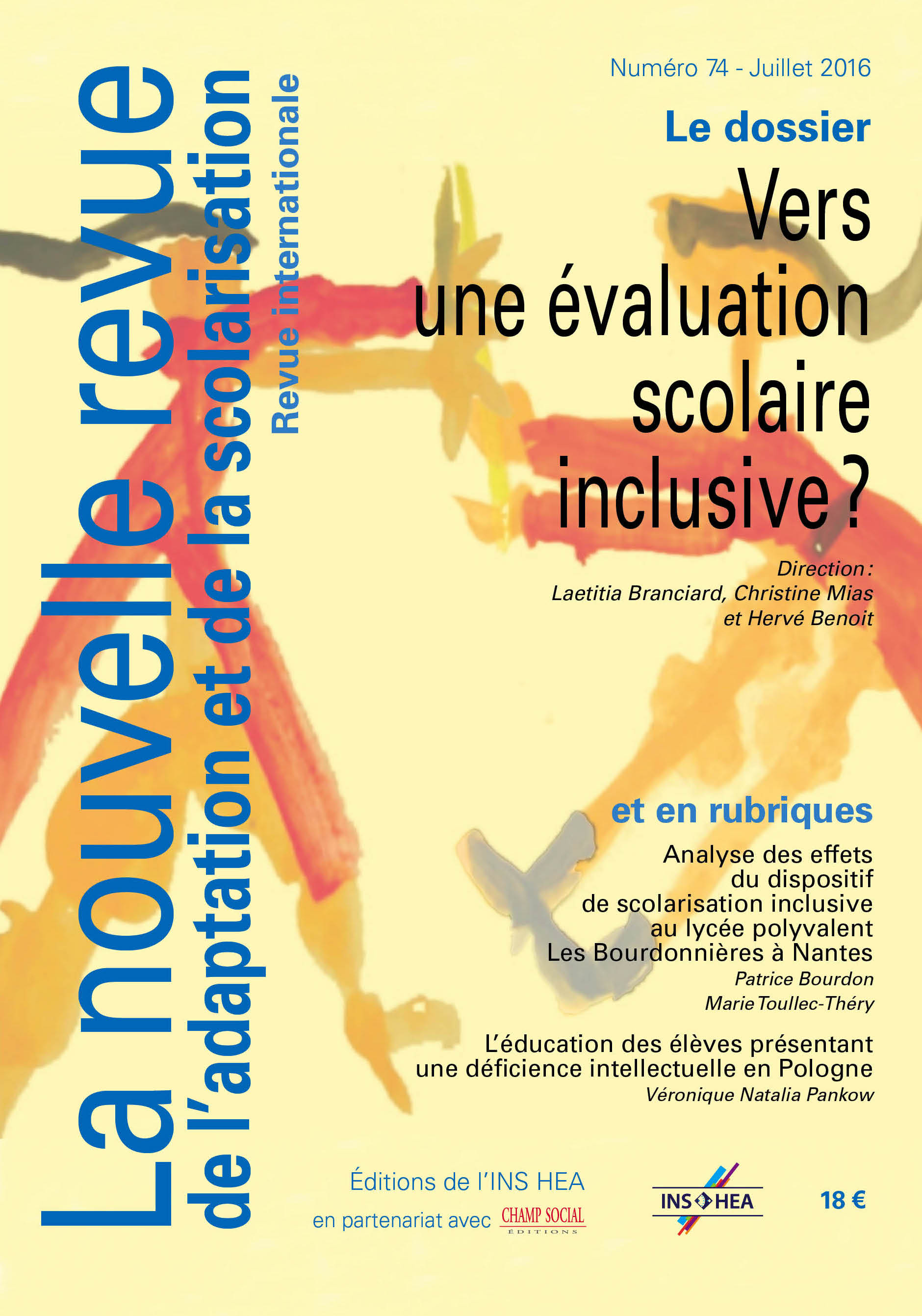 Couverture du numéro 74 de La nouvelle revue de l'adaptation et de la scolarisation