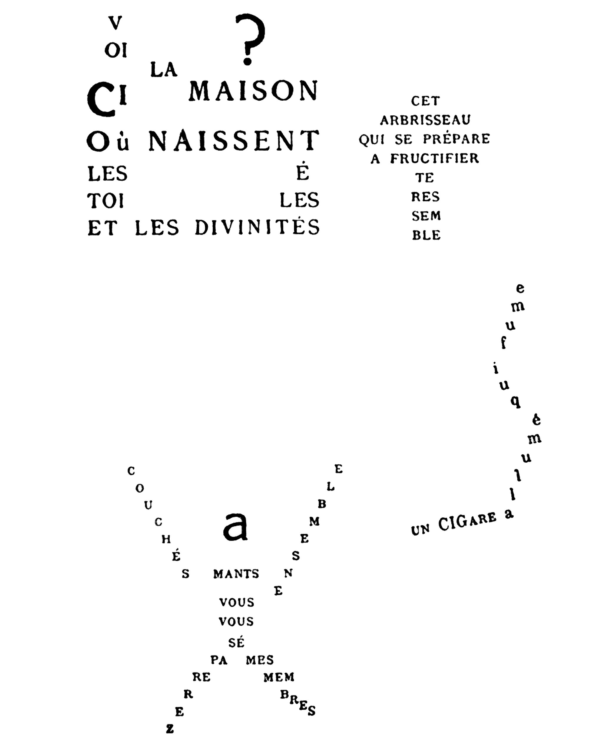 Calligramme d'Apollinaire : Paysage